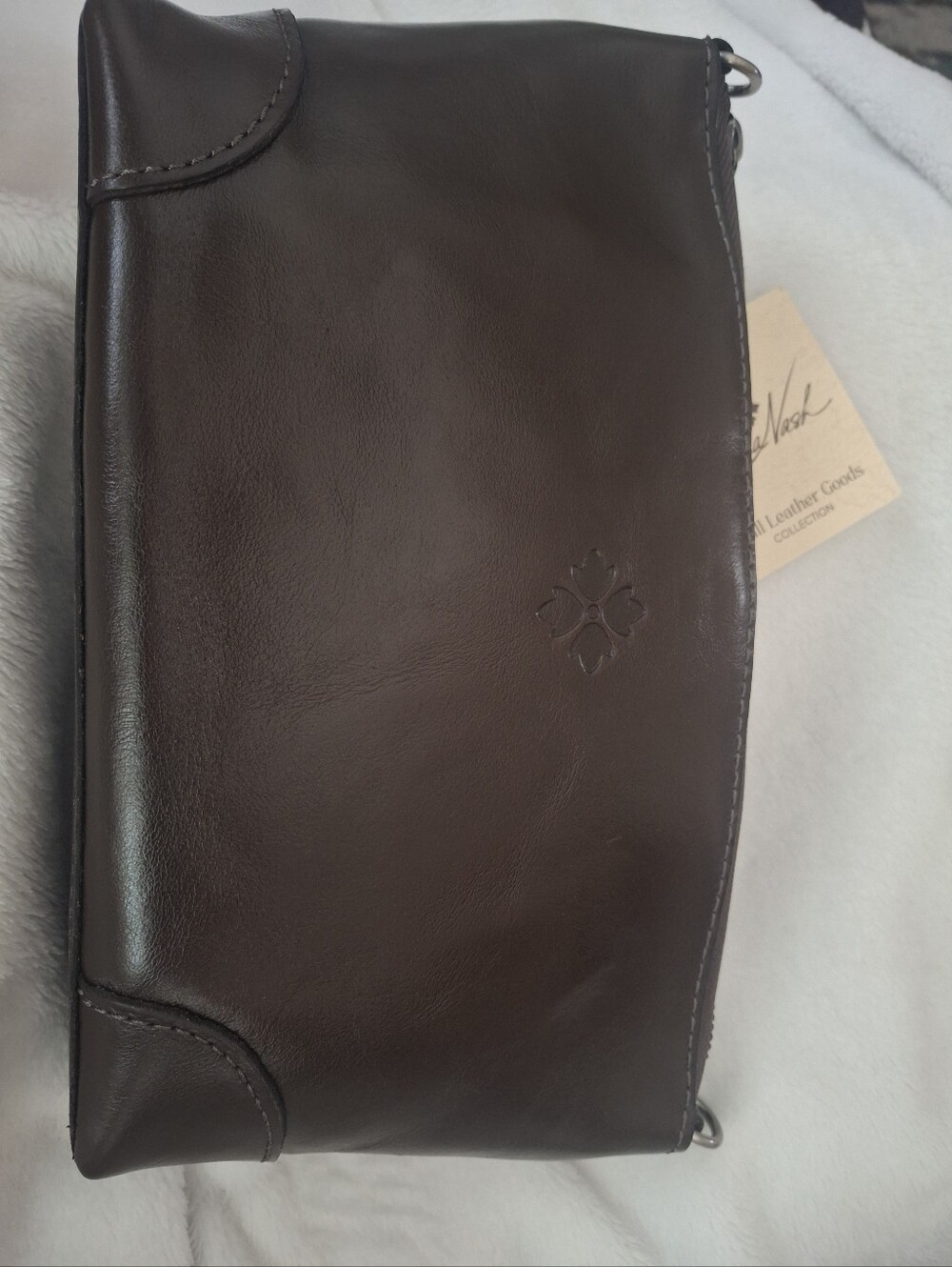 Patricia Nash Handcrafted Brown Leather Crossbody Bag